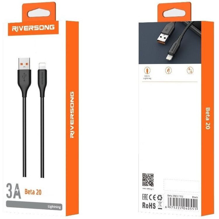 کابل تبدیل USB به لایتنینگ ریورسانگ مدل Beta 20 CL115 طول 2 متر