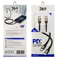 کابل شارژ و دیتا فست دوسر Type C 1 متری کنفی PD 25W 369 C3