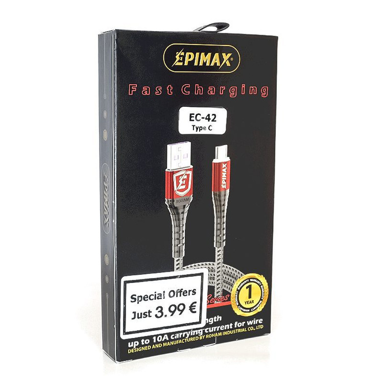 کابل تبدیل USB به USB-C اپیمکس مدل EC-42 طول 1.2 متر