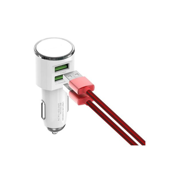 شارژر فندکی مدل DL-C29 همراه با کابل microUSB