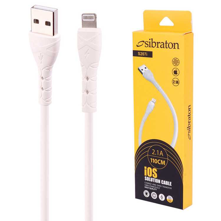 کابل تبدیل USB به لایتنینگ سیبراتون مدل S207i طول 1.1 متر