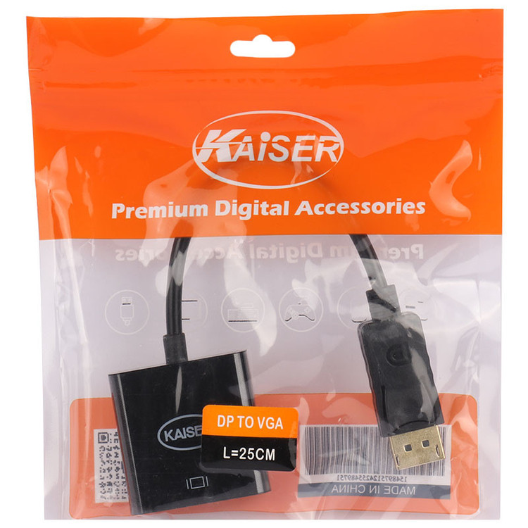 کابل تبدیل DisplayPort To HDMI کایزر (KAISER) طول 25 سانتی متر