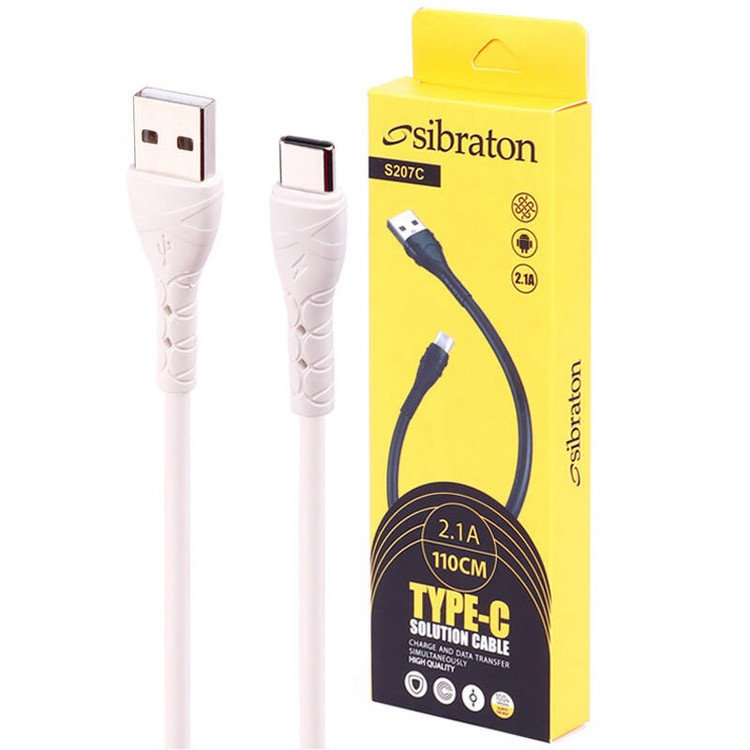 کابل شارژ SIBRITON TYPEC مدل S207C طول 1.1 متر