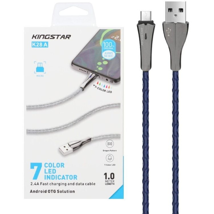 کابل شارژ 1 متری USB به Micro USB کینگ استار مدل K28