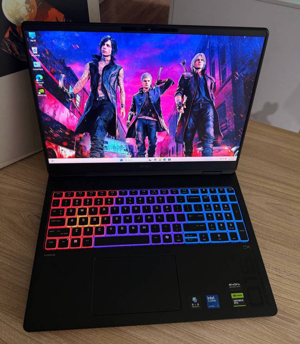 HP OMEN MX 16-AH0240TX(Cpu :  intel ULtera7-255HX  Ram : 32GB DDR5-5600Mhz hard : 1TR ssd m2  VGA : 8GB /Geforce RTX 5060-115W  LED : 16  inch 2K 240Hz)کارکرده