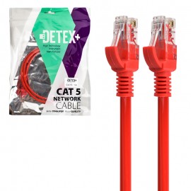 کابل شبکه CAT5 دیتکس پلاس (+DETEX) طول 1 متر - رنگ : قرمز