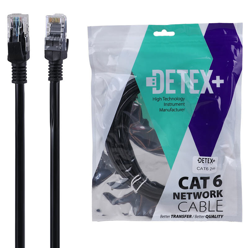 کابل شبکه CAT6 دیتکس پلاس (+DETEX) طول 10 متر - رنگ : مشکی