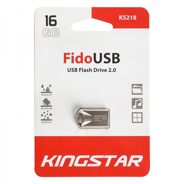 فلش کینگ استار (KingStar) مدل 16GB Fido USB KS218 نقره ای گارانتی متین